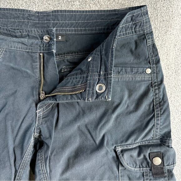 EUC Kuhl Black Free Range Long Shorts 11” inseam UPF 50 Cargo Pockets Size 2 - Picture 4 of 14